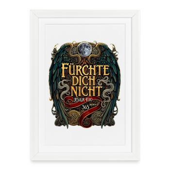 FEAR NOT Bible Isaiah 41:10 Fantasy - Framed poster (27 × 37 cm) - white - Front