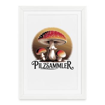 Mystical toadstools in the moonlight - Framed poster (27 × 37 cm) - white - Front