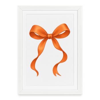 Cute, flirty orange bow for girls - Framed poster (27 × 37 cm) - white - Front