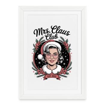 Mrs Claus Club, Chemise du Père Noël, 2025 - Affiche encadrée (27 × 37 cm) - blanc - Devant