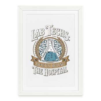 Lab Techs Quietly Ruling The Hospital Medical Lab - Framed poster (27 × 37 cm) - white - Front