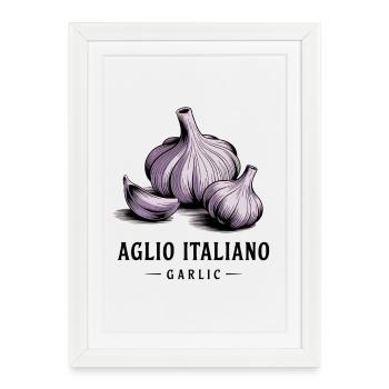 Aglio Italiano – Ail - Affiche encadrée (27 × 37 cm) - blanc - Devant