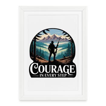 Le courage à chaque Step Mountain Scout - Affiche encadrée (27 × 37 cm) - blanc - Devant