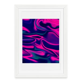Holographic Flow - Édition Bleu Foncé Violet - Affiche encadrée (27 × 37 cm) - blanc - Devant