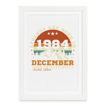 Décembre 1984 Vintage Rétro Cadeau Anniversaire - Affiche encadrée (27 × 37 cm) - blanc - Devant