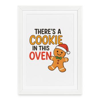 Motif drôle de Noël Cookie in the Four - Affiche encadrée (27 × 37 cm) - blanc - Devant