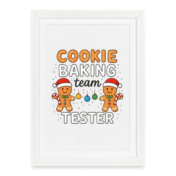 Testeur de l’équipe de Cuisson de Cookies - Drôle de design de Noël - Affiche encadrée (27 × 37 cm) - blanc - Devant