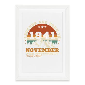 November 1941 Vintage Retro Birthday - Framed poster (27 × 37 cm) - white - Front