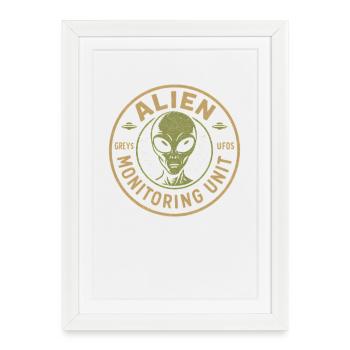 Unité de surveillance extraterrestre : mythe amusant - Affiche encadrée (27 × 37 cm) - blanc - Devant
