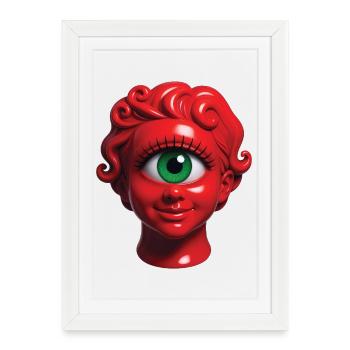 CYCLOP GIRL - nice people - Affiche encadrée (27 × 37 cm) - blanc - Devant