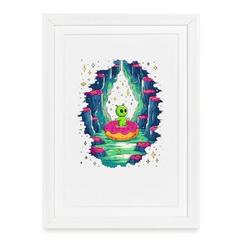 Alien Donut Cave - Framed poster (27 × 37 cm) - white - Front