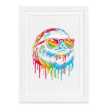 Paresseux Paresseux Art Paresseux Fan Paresseux - Affiche encadrée (27 × 37 cm) - blanc - Devant