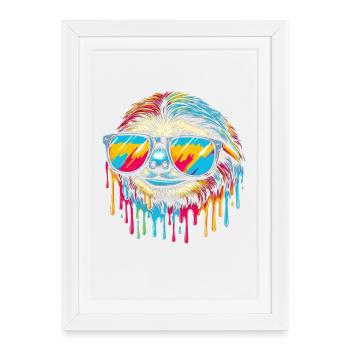 Paresseux Paresseux Art Paresseux Fan Paresseux - Affiche encadrée (27 × 37 cm) - blanc - Devant