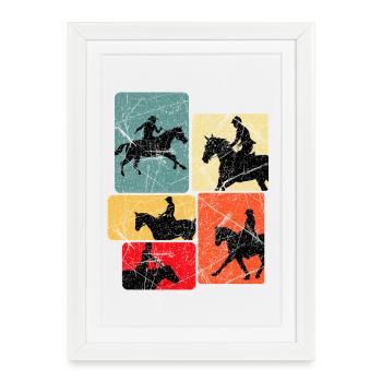 Equestrian Pop Silhouettes Collection - Framed poster (27 × 37 cm) - white - Front