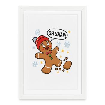 Oh mince ! Pain d’épices de Noël drôle - Affiche encadrée (27 × 37 cm) - blanc - Devant