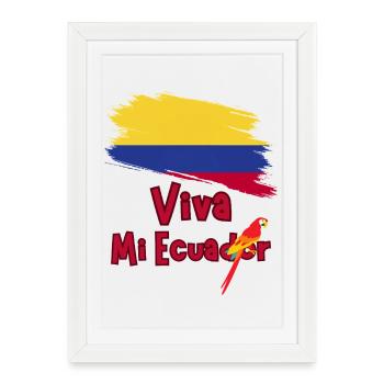 Long live my Ecuador Parrot - Framed poster (27 × 37 cm) - white - Front