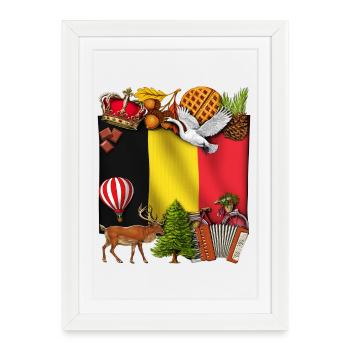Belgium - Framed poster (27 × 37 cm) - white - Front