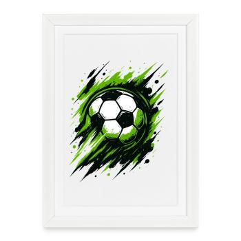 Pouvoir du football néon, soirée du stade - Affiche encadrée (27 × 37 cm) - blanc - Devant