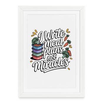 Nutritionniste : J’écris des plans de repas, coach nutritionnel - Affiche encadrée (27 × 37 cm) - blanc - Devant