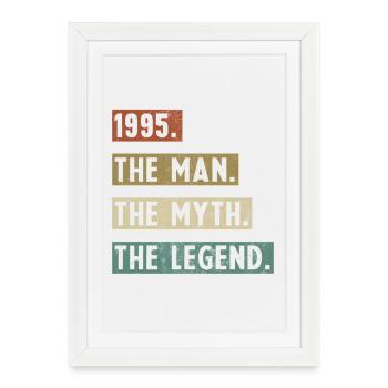 1995 Vintage Rétro Cadeau D'anniversaire - Affiche encadrée (27 × 37 cm) - blanc - Devant