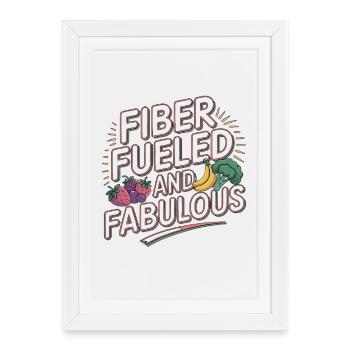 Nutritionniste Fiber Powered et Diététicien Fabuleuse - Affiche encadrée (27 × 37 cm) - blanc - Devant