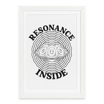 Résonance à l’intérieur du handpan - Affiche encadrée (27 × 37 cm) - blanc - Devant