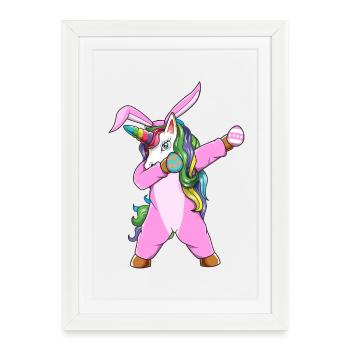 Costume de licorne de lapin de Pâques Dab Dab Dup - Affiche encadrée (27 × 37 cm) - blanc - Devant