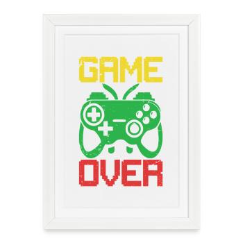 Jeu d’arcade Rétro gaming Space Pixel art Vintage - Affiche encadrée (27 × 37 cm) - blanc - Devant
