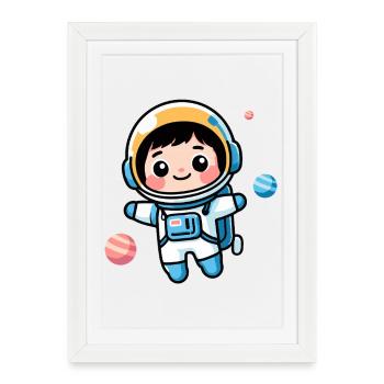 Little Astronaut - Framed poster (27 × 37 cm) - white - Front
