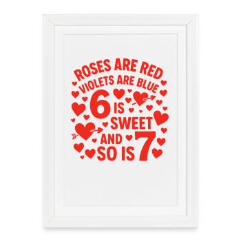 Saint-Valentin 6-7 Fun 67 Numéro Saint-Valentin 6 - Affiche encadrée (27 × 37 cm) - blanc - Devant