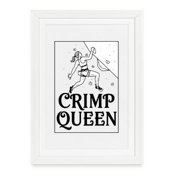 Graphique d’aventure d’escalade Crimp Queen - Affiche encadrée (27 × 37 cm) - blanc - Devant
