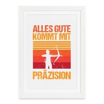 Tir à l’arc Tir à l’arc Tir à l’arc - Affiche encadrée (27 × 37 cm) - blanc - Devant