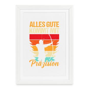 Tir à l’arc Tir à l’arc Tir à l’arc - Affiche encadrée (27 × 37 cm) - blanc - Devant