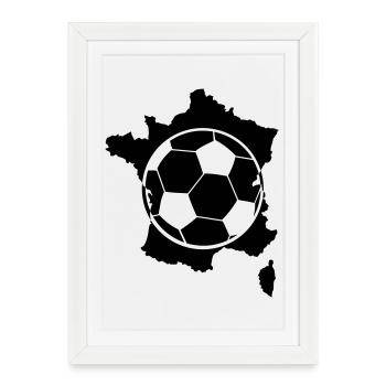 France Soccer Soccer - Affiche encadrée (27 × 37 cm) - blanc - Devant