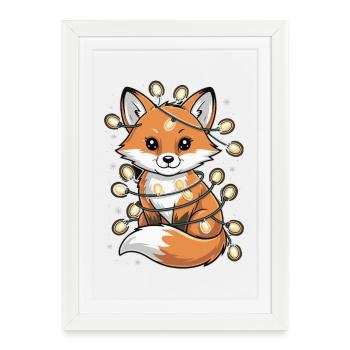 Lichterfuchs in the winter magic fox - Framed poster (27 × 37 cm) - white - Front