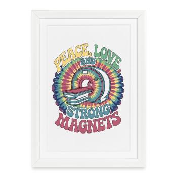 MRI Tech Peace Love And Radiographer Rad Tech - Framed poster (27 × 37 cm) - white - Front