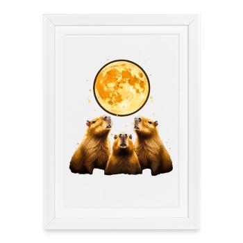 Capybara Capybara Moonlight Trio - Framed poster (27 × 37 cm) - white - Front