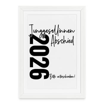 Hen Party 2026 Please sign! - Framed poster (27 × 37 cm) - white - Front