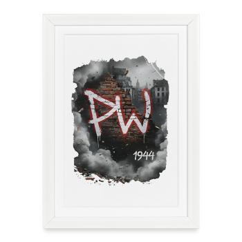 Art mural de l’insurrection de PW 1944 - Affiche encadrée (27 × 37 cm) - blanc - Devant