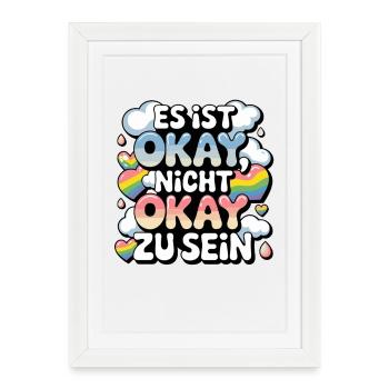 C’est normal de ne pas aller bien, fierté arc-en-ciel - Affiche encadrée (27 × 37 cm) - blanc - Devant