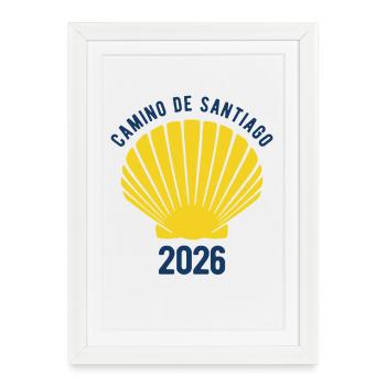 Buen Camino 2026 | Way of St. James, Pilgrims, Santiago - Framed poster (27 × 37 cm) - white - Front