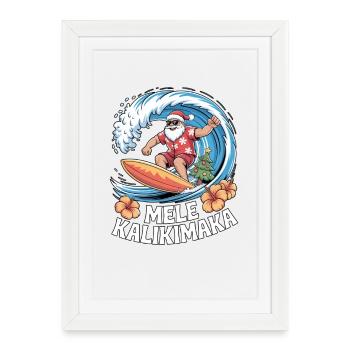 Noël Mele Kalikimaka Hawaii - Affiche encadrée (27 × 37 cm) - blanc - Devant