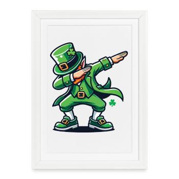 Les pitreries de Leprechaun Dab : la Saint-Patrick - Affiche encadrée (27 × 37 cm) - blanc - Devant