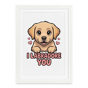Moi Labrador You Cute Labo Cartoon - Affiche encadrée (27 × 37 cm) - blanc - Devant