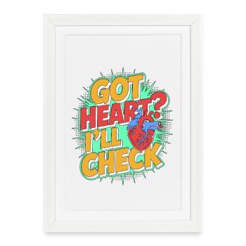 Le technicien cardiaque a le cœur. Je vais vérifier l’imagerie cardiaque. - Affiche encadrée (27 × 37 cm) - blanc - Devant