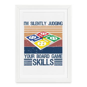Je juge silencieusement tes compétences en jeux de société - Affiche encadrée (27 × 37 cm) - blanc - Devant