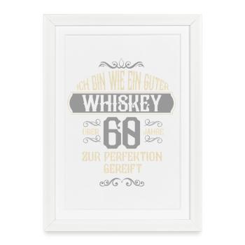 Cadeau pour un 60e anniversaire avec un dicton de 60 ans - Affiche encadrée (27 × 37 cm) - blanc - Devant