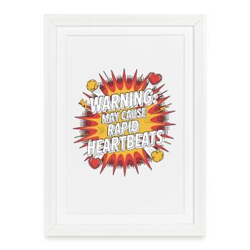 Avertissement du technicien cardiaque : une échographie rapide - Affiche encadrée (27 × 37 cm) - blanc - Devant