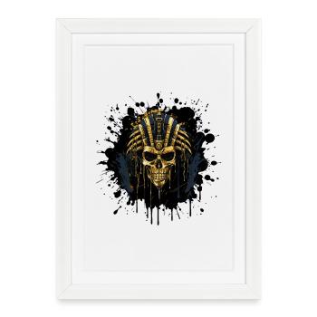 Pharaon du Crâne d’Or - Affiche encadrée (27 × 37 cm) - blanc - Devant