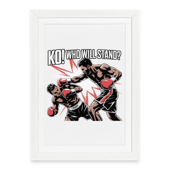 KO Showdown Graphic Boxing Burst - Framed poster (27 × 37 cm) - white - Front